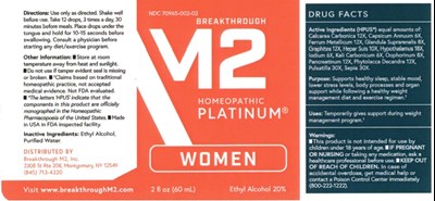 Breakthrough Womens M2 Platinum 2 Fl. Oz. Bottle Label